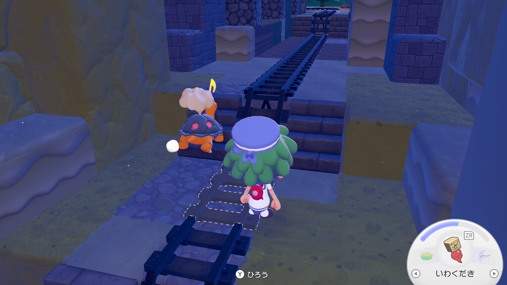 ぽこあポケモン：階段を置いてコータスに道を作ってあげた